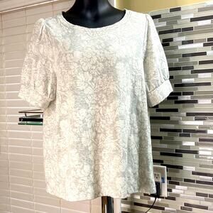 LOFT grey marl with winter white floral print. Size XL (PP5)